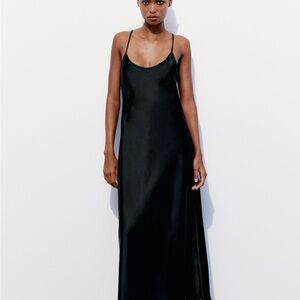 Zara Satin Black Dress L